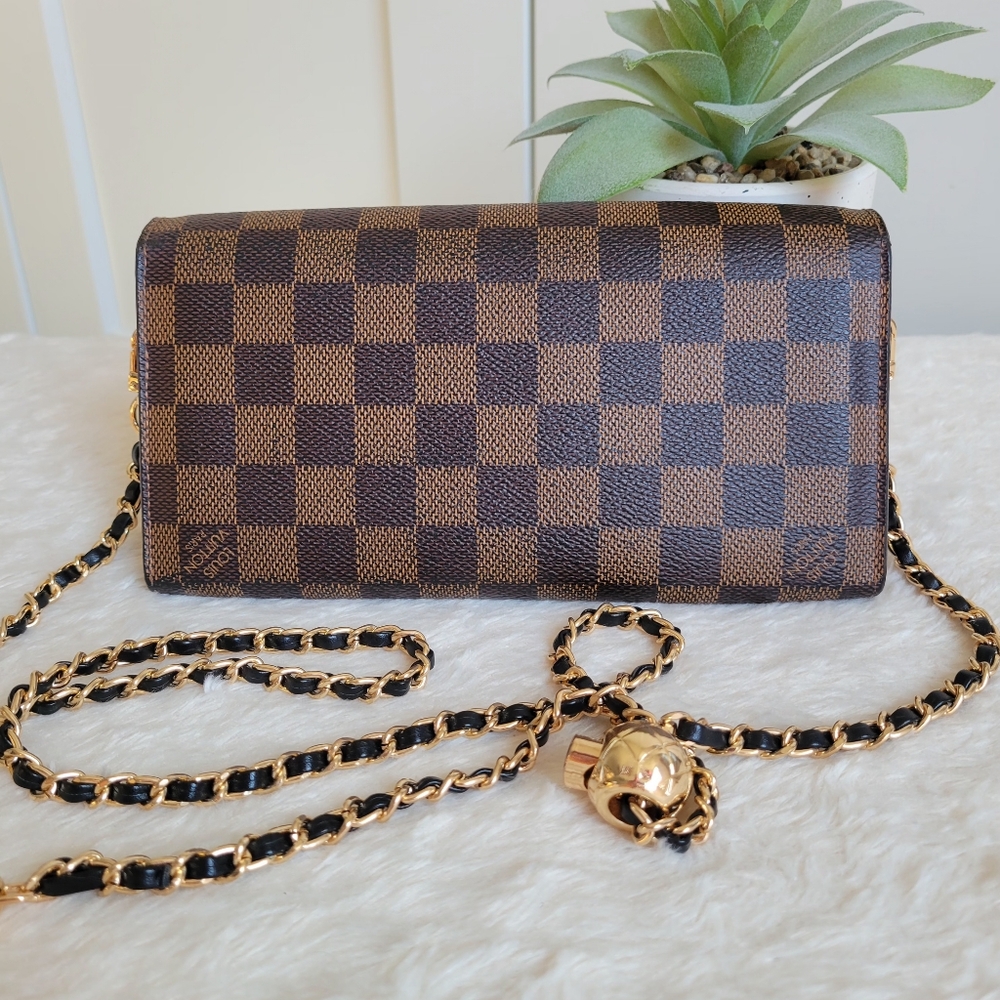 ❤️Authentic Louis Vuitton Wallet Crossbody Shoulder Bag Damier Ebene - Picture 2 of 16